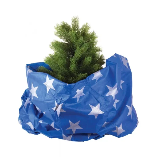 Home KT 250/BL deka pod vianočný stromček, modrý základ, strieborné hviezdy, fleece, interiérový - 1
