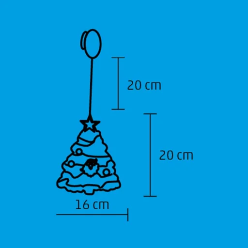 Home KID 314 karácsonyfa ablakdísz, 10 db LED, öntapadó elemtartó, 16 x 20 cm - 2