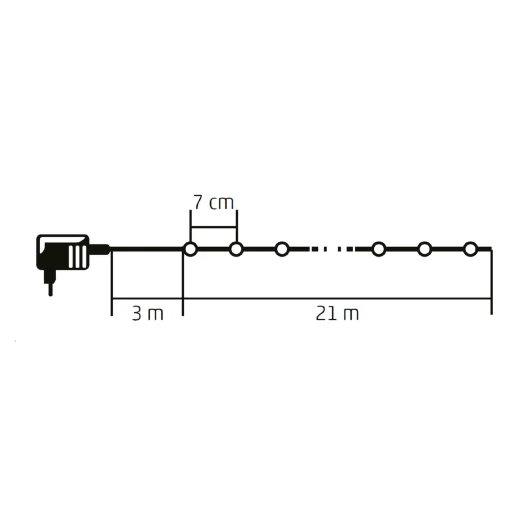 Home LED305WWWH LED-es dual color fényfüzér, kül- és beltéri kivitel, 300 db melegfehér/hidegfehér LED, 21 m füzérhossz - 1