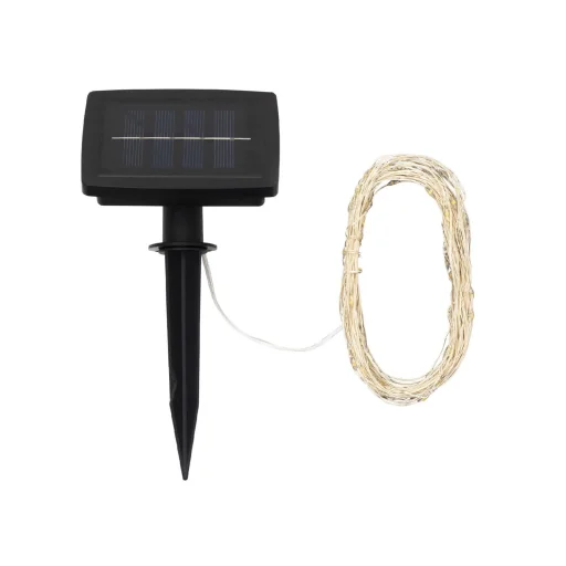 Home SML100WW micro LED fényfüzér, 5 méter, napelemes, kül- és beltéri kivitel, 100 db melegfehér micro LED - 2