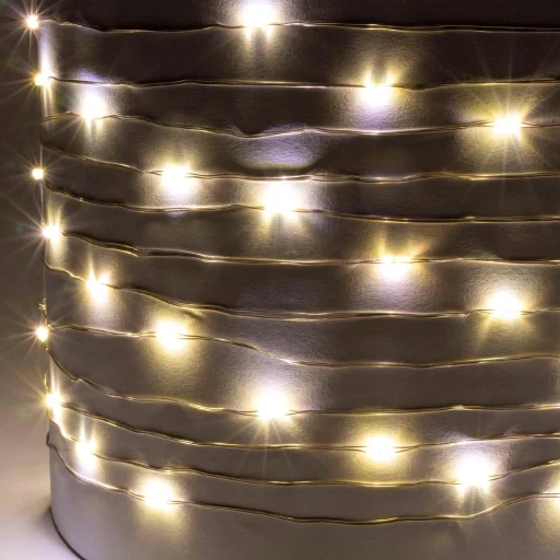 Home SML100WW micro LED fényfüzér, 5 méter, napelemes, kül- és beltéri kivitel, 100 db melegfehér micro LED - 1