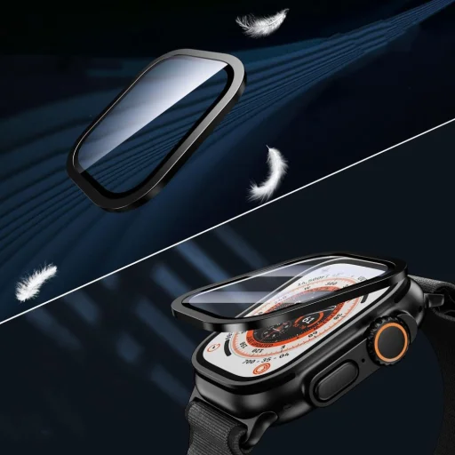 Apple Watch Ultra 1/2/3 (49 mm) Szkło Hartowane Tech-protect Glass Ring 2-pack fekete üvegfólia - 2