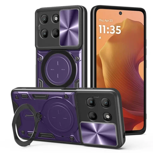 Motorola Moto G15 / G15 Power Techsuit CamGuard Pro - Lila tok - 1