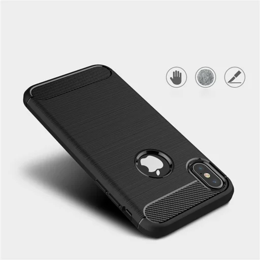 iPhone X / iPhone XS Fekete Techsuit - Carbon Silicone tok - 2