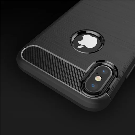 iPhone X / iPhone XS Fekete Techsuit - Carbon Silicone tok - 3