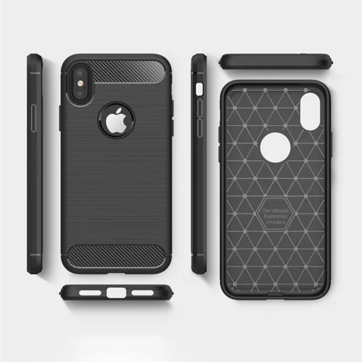 iPhone X / iPhone XS Fekete Techsuit - Carbon Silicone tok - 6