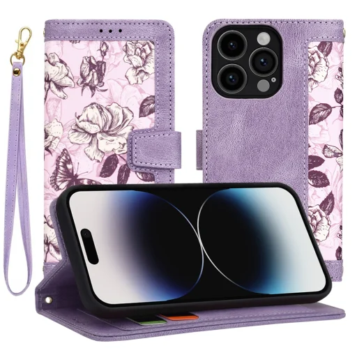 iPhone 14 Pro Techsuit FlipCraft - Mysterious Purple tok - 1