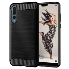 Huawei P20 Pro - Techsuit Carbon Silicone - Fekete tok