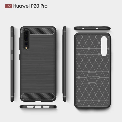 Huawei P20 Pro - Techsuit Carbon Silicone - Fekete tok - 4