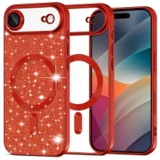 iPhone 17 Air Red Techsuit - Luxury Glitter MagSafe tok