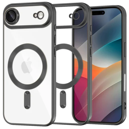 iPhone 17 Air Black Techsuit - Luxury Crystal MagSafe tok - 1