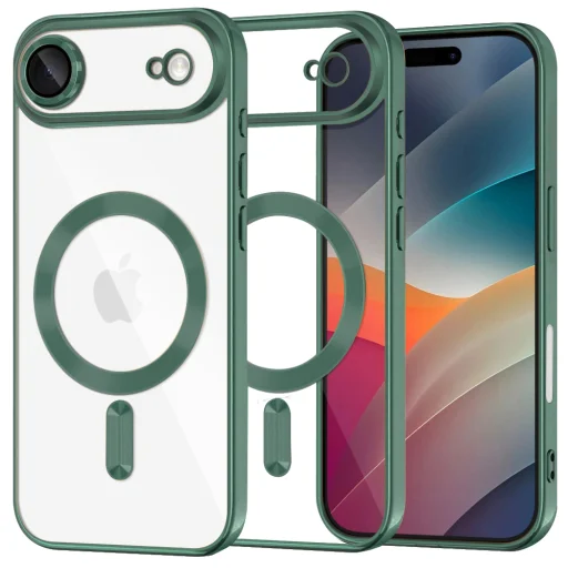 iPhone 17 Air Deep Green Techsuit - Luxury Crystal MagSafe tok - 1