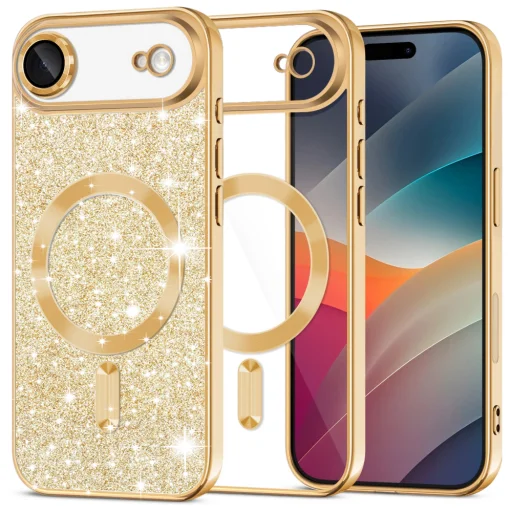 iPhone 17 Air Gold Techsuit - Luxury Glitter MagSafe tok - 1