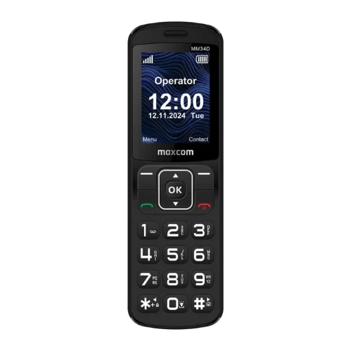 Mobiltelefon - MAXCOM MM 34D 4G FEKETE + töltő dokkoló - 3