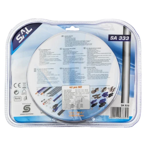 SAL SA 333 autó-HiFi kábel szett, 1000 W, 80 A, 20 mm2 42 darabos - 3