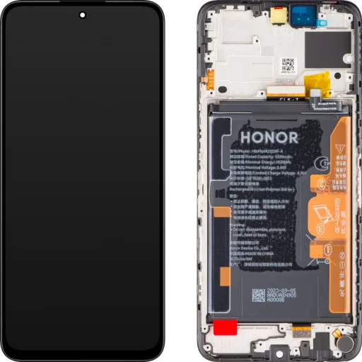LCD Kijelzőmodul Honor 90 Smart / X7b 4G-hez, akkumulátorral, Éjfekete - 1