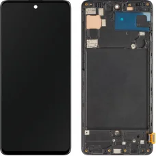 LCD Kijelző Modul MP Samsung Galaxy A71 A715, Utángyártott, Fekete