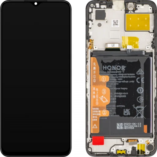 Honor X6 LCD kijelzőmodul akkumulátorral, Éjfekete - 1