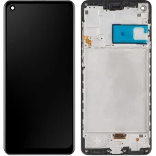 LCD Kijelzőmodul MP Samsung Galaxy A21s A217-hez, Aftermarket, Fekete