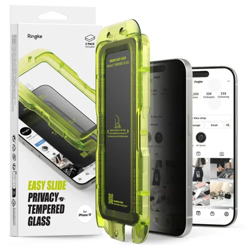 iPhone 17 Ringke Easy Slide privatizáló üvegfólia 2-pack - 1
