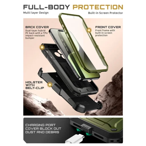 iPhone 17 Pro Supcase Unicorn Beetle Pro zöld tok - 3