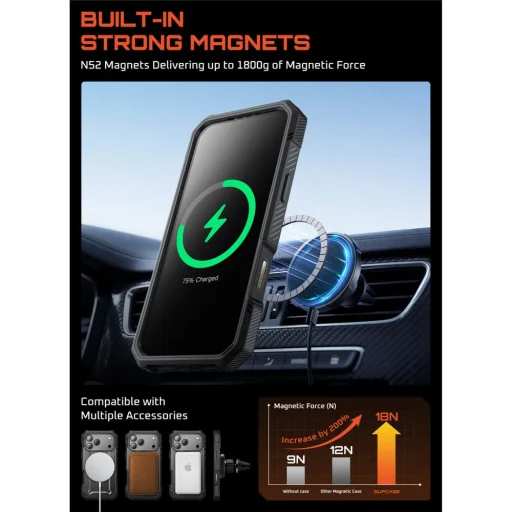 iPhone 17 Pro Supcase UB Grip Pro Mag Magsafe fekete tok - 5