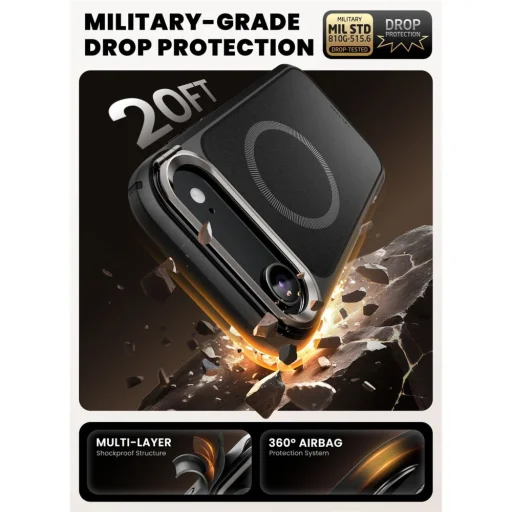 iPhone 17 Air Supcase Iblsn Ares Flip Mag Magsafe tok Fekete - 3