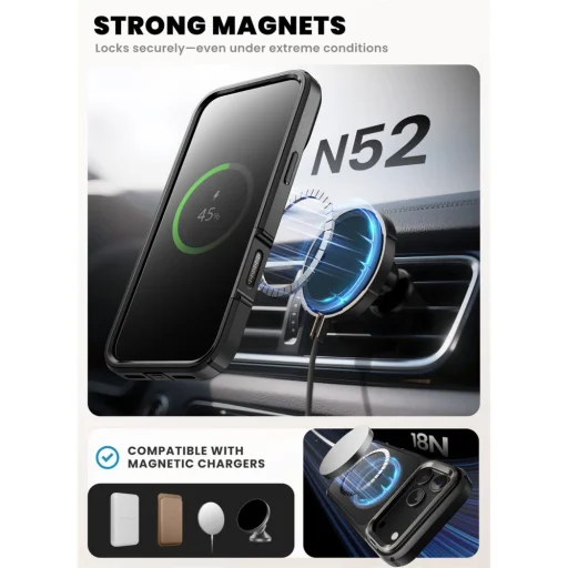 iPhone 17 Pro Max Supcase IBLSN Ares Flip Mag Magsafe fekete tok - 6