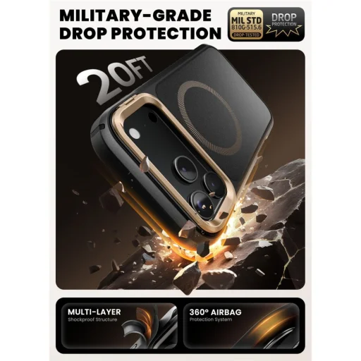 iPhone 17 Pro Supcase Iblsn Ares Flip Mag Magsafe tok Sivatagi arany - 3