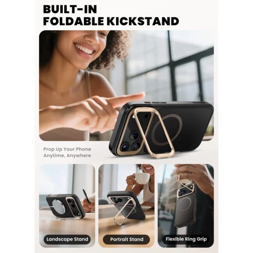 iPhone 17 Pro Supcase Iblsn Ares Flip Mag Magsafe tok Sivatagi arany - 5