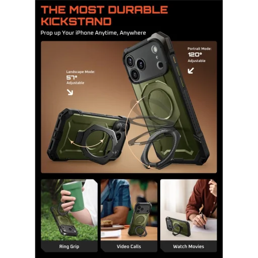 iPhone 17 Pro Max Supcase Ub Grip Mag Magsafe tok zöld - 4