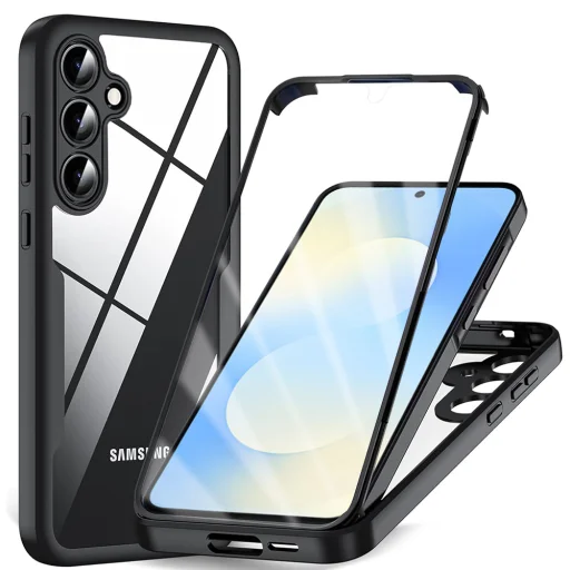 Samsung Galaxy S25 FE Fekete Techsuit - ColorVerse 360 Series + Képernyővédő tok - 1