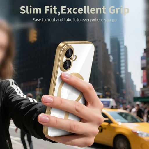 iPhone 17 Gold Techsuit - Luxury Crystal MagSafe tok - 5