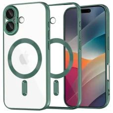 iPhone 17 Deep Green Techsuit - Luxury Crystal MagSafe tok