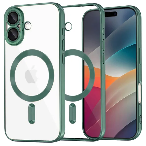 iPhone 17 Deep Green Techsuit - Luxury Crystal MagSafe tok - 1