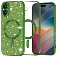 iPhone 17 Deep Green Techsuit - Luxury Glitter MagSafe tok