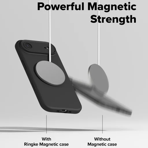 iPhone 17 Air Fekete Ringke - Silicone Magnetic MagSafe tok - 6