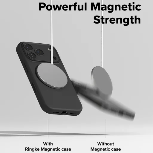 iPhone 17 Pro Max Fekete Ringke Silicone Magnetic MagSafe tok - 7