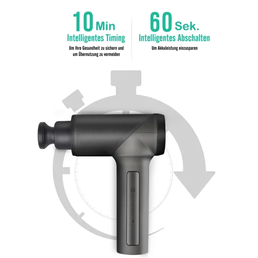 Nekteck Massage Gun (A03-MG01-GYRU) - Vezeték nélküli, 6000mAh, 5 sebességfokozat, 6 cserélhető masszázsfej, 10 perces időzítő - Fekete - 2