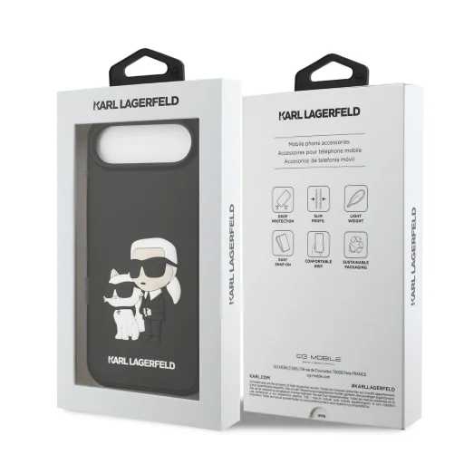  iPhone 17 Air Karl Lagerfeld 3D Gumi Karl és Choupette fekete tok - 7