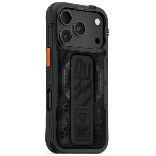 iPhone 17 Pro Skinarma Phantom tok mágneses töltéssel és tartóállvánnyal fekete tok - 1