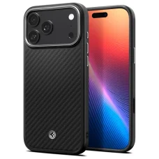 iPhone 17 Pro Spigen Enzo Aramid "T" Mag MagSafe tok Fekete Ezüst