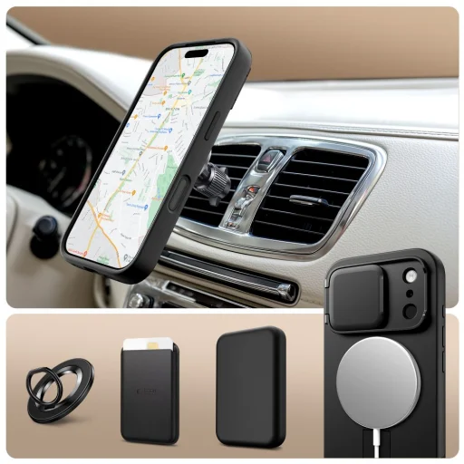 iPhone 17 Pro Tech-protect Kevlar Aura Magsafe fekete tok - 3