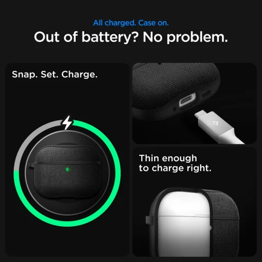 Apple AirPods Pro 3 Spigen Urban Fit tok Fekete, - 14