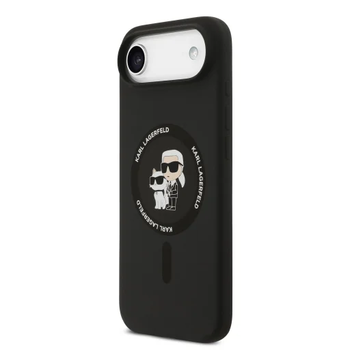  iPhone 17 Air fekete Karl Lagerfeld Liquid Silicone Karl és Choupette MagSafe tok - 2