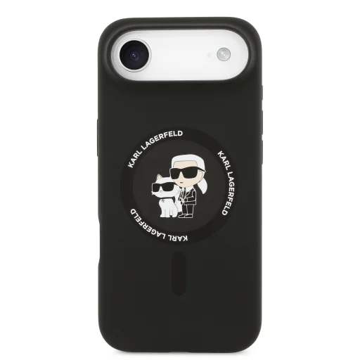  iPhone 17 Air fekete Karl Lagerfeld Liquid Silicone Karl és Choupette MagSafe tok - 3