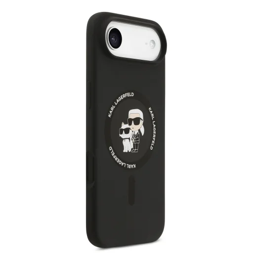  iPhone 17 Air fekete Karl Lagerfeld Liquid Silicone Karl és Choupette MagSafe tok - 4