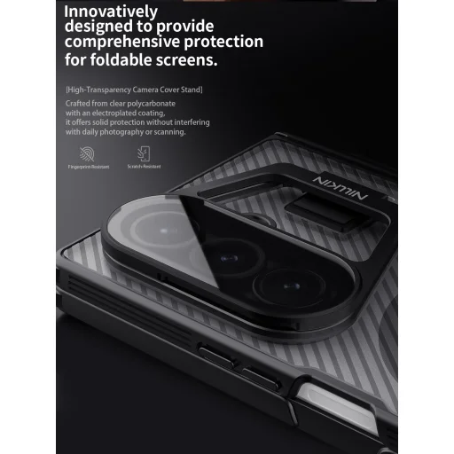  Samsung Galaxy Z Fold 7 Átlátszó Fekete Nillkin CamShield Prop Mágneses Tolltartó Tok - 6