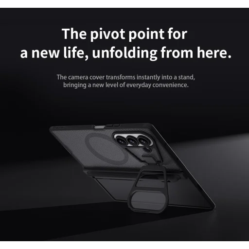  Samsung Galaxy Z Fold 7 Átlátszó Fekete Nillkin CamShield Prop Mágneses Tolltartó Tok - 7