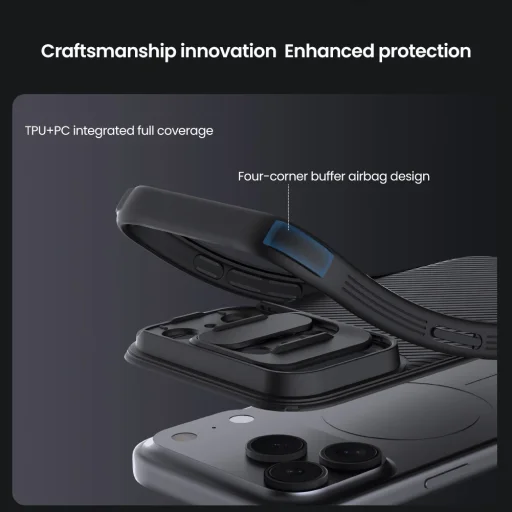 Apple iPhone 17 Pro Fekete Nillkin CamShield PRO Mágneses tok magsafe - 6